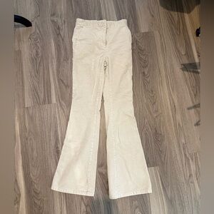 H&M Off-White Corduroy Bell Bottom Pants
